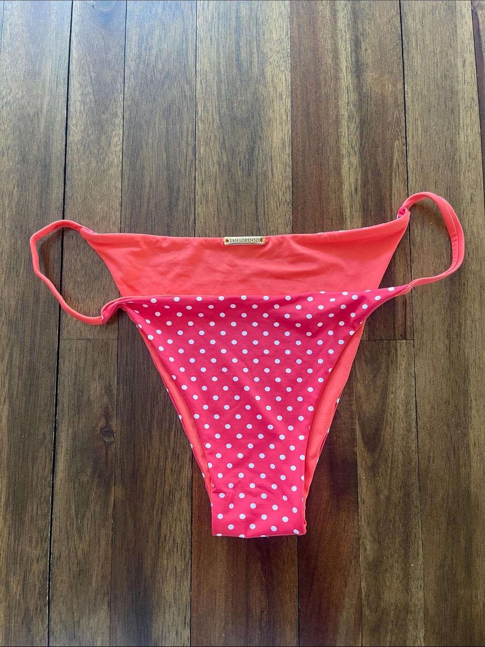 San Lorenzo reversible polka dot bikini bottom
